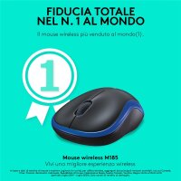 Logitech M185 - Beidhändig - Optisch - RF Wireless -...