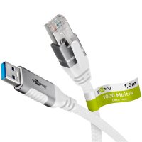 Goobay 74160 - Netzwerkadapter Kabel USB 3.0 Typ A 3 m - Schnittstellenkarte - 1.000 Mbps