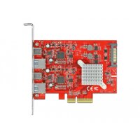 Delock PCI Express x4 Karte zu SuperSpeed USB 10 Gbps mit 2 x USB Typ-A und 2 x USB Type-C - Dual Channel, PCIe, USB 3.2 Gen 2 (3.1 Gen 2), PCIe 3.0, Passiv, 10 Gbit/s, Windows 10, Windows 8.1