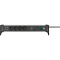 Brennenstuhl 1391020410 - 1,8 m - Indoor - Abgewinkelt - IP20 - Schwarz - Silber - 4 AC-Ausgänge