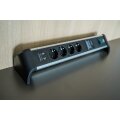 Brennenstuhl 1391020410 - 1,8 m - Indoor - Abgewinkelt - IP20 - Schwarz - Silber - 4 AC-Ausgänge