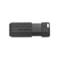 Verbatim PinStripe - USB-Stick 128 GB - Schwarz, 128 GB, USB Typ-A, 2.0, 10 MB/s, Kappe, Schwarz