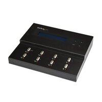 StarTech.com 1:7 USB Stick Klonstation und Löscher - Kopierer für mehrere USB Laufwerke - System and File und Sector-by-Sector Kopieren - 1,5 GB/min - Single und 3-Pass Löschen - LCD Display - USB-Flash-Drive-Duplikator - 7 Kopien - USB 2.0 - Schwarz - St
