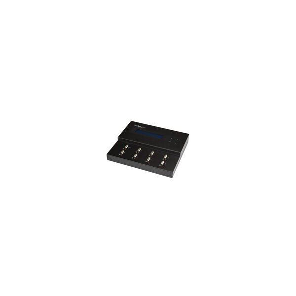 StarTech.com 1:7 USB Stick Klonstation und Löscher - Kopierer für mehrere USB Laufwerke - System and File und Sector-by-Sector Kopieren - 1,5 GB/min - Single und 3-Pass Löschen - LCD Display - USB-Flash-Drive-Duplikator - 7 Kopien - USB 2.0 - Schwarz - St