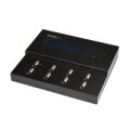 StarTech.com 1:7 USB Stick Klonstation und Löscher - Kopierer für mehrere USB Laufwerke - System and File und Sector-by-Sector Kopieren - 1,5 GB/min - Single und 3-Pass Löschen - LCD Display - USB-Flash-Drive-Duplikator - 7 Kopien - USB 2.0 - Schwarz - St