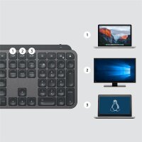 Logitech Mx Keys For Business, Volle Größe (100%), Kabellos, Bluetooth, Graphit