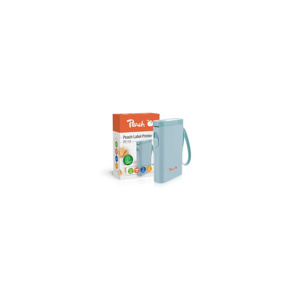 Peach Etikentendrucker PE110 blau - Etiketten-/Labeldrucker - Thermotransferdruck