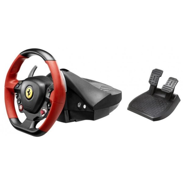 ThrustMaster Ferrari 458 Spider - Lenkrad + Pedale - Xbox One - D-Pad - Kabelgebunden - Schwarz - Rot - 370 mm