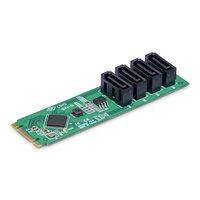 StarTech.com 4-Port M.2 to SATA Adapter Card - Controller...