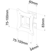 Techly Wandhalterung für 1 LCD TV LED 13"-30", neigbar, drehbar 1 Gelenk, schwarz