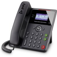 HP POLY Edge B20 IP Telefon und PoE-fähig, IP-Telefon, Schwarz, Kabelgebundenes Mobilteil, Tisch/Wand, 2 Zeilen, LCD