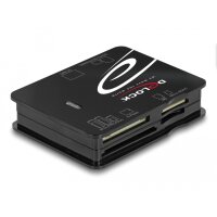 Delock USB 2.0 Card Reader für CF / SD / Micro SD / MS / xD / M2 Speicherkarten, CF, MMC, MS Duo, MS Micro (M2), MicroSD (TransFlash), SD, xD, Schwarz, 480 Mbit/s, USB 2.0, 43,5 mm, 56,6 mm