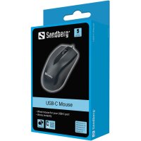 SANDBERG USB-C Mouse, Beidhändig, Optisch, USB...