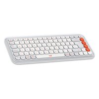Logitech POP Icon Keys, Mini, Kabellos, Bluetooth, Scherenschalter, QWERTY, Orange, Weiß