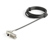 StarTech.com Laptopschloss mit 2m Kabel - Nano lock - individuell wählbare Komination - 2 m - Kensington - Zahlenschloss - Schwarz - Edelstahl