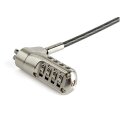 StarTech.com Laptopschloss mit 2m Kabel - Nano lock - individuell wählbare Komination - 2 m - Kensington - Zahlenschloss - Schwarz - Edelstahl