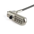 StarTech.com Laptopschloss mit 2m Kabel - Nano lock - individuell wählbare Komination - 2 m - Kensington - Zahlenschloss - Schwarz - Edelstahl