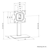 Neomounts TV-Tischständer, 40 kg, 100 x 100 mm, 200 x 200 mm, -35 - 35°, Stahl, Schwarz