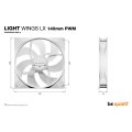 Be Quiet! Light Wings LX 140mm PWM White Triple Pack weiß 3er-Pack 140 mm - Gehäuse-Lüfter - 30,5 dB
