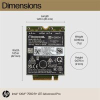 HP XMM" 7560 LTE-Advance WWAN - Eingebaut - Kabellos - WWAN - Schwarz