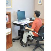 Ergotron WorkFit-C - Single HD Sit-Stand Workstation - Multimedia-Wagen - Schwarz - Grau - 12,7 kg - 76,2 cm (30") - 75 x 75,100 x 100,200 x 100,200 x 200 - 360°