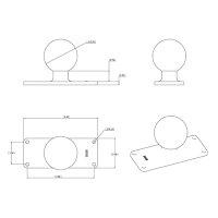 Ram Mounts RAM-202U-25 - Schwarz - 127 mm - 50,8 mm -...