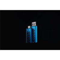 Kingston IronKey 128GB USB-C Keypad 200C, FIPS 140-3 Lvl 3 (ausstehend) AES-256, 128 GB, USB Typ-C, 3.2 Gen 1 (3.1 Gen 1), 280 MB/s, Schutzhülle, Blau