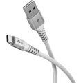 Goobay USB-C auf USB-A Supersoftes Textilkabel mit Metallsteckern weiß