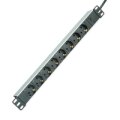 ROLINE 19.07.1622 Innenraum 8AC outlet(s) 2m Aluminium Verlängerungskabel