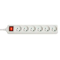 Lindy 73126 Innenraum 6AC outlet(s) Weiß Verlängerungskabel