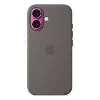 Apple iPhone 16 Silikon Case mit MagSafe – Steingrau, Cover, Apple, iPhone 16, 15,5 cm (6.1"), Grau