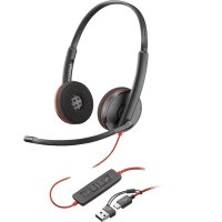 Poly Blackwire 3220 Stereo USB-C Headset+USB-C/A Adapter - Headset - Stereo