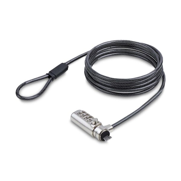 StarTech.com Slim Lock K-Slot Compatible 6.6ft Combination Locking Cable