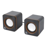 Manhattan USB-Lautsprecher - 2600 Series schwarz/orange - Lautsprecher - Lautstärkeregler