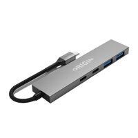 Origin Storage Origin 4 Ports - 2 USB3.2 & 2 Type C Gen1 Hub, Kabelgebunden, USB 3.2 Gen 1 (3.1 Gen 1) Type-A + Type-C, Grau, 1 Stück(e)