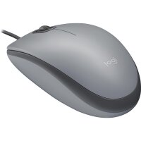 Logitech M110, Beidhändig, Optisch, USB Typ-A, 1000 DPI, Graphit, Grau
