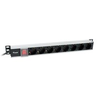 Equip Steckdosenleiste 19" 1HE 8fach Schukon. 3.0m Alu Sch - Steckdosenleiste - 3 m