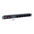 Equip Steckdosenleiste 19" 1HE 6fach mit Schuko+ Schalt Alu - Steckdosenleiste - 1,8 m
