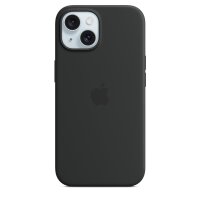 Apple iPhone 15 Silikon Case mit MagSafe – Schwarz, Cover, Apple, iPhone 15, 15,5 cm (6.1"), Schwarz