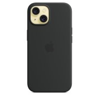 Apple iPhone 15 Silikon Case mit MagSafe – Schwarz, Cover, Apple, iPhone 15, 15,5 cm (6.1"), Schwarz