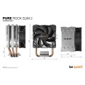 Be Quiet! PURE ROCK SLIM 2 - Kühler - 9,2 cm - 2000 RPM - Silber