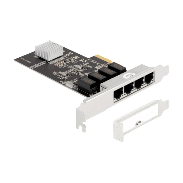 Delock PCI Express x4 Karte 4 x RJ45 Gigabit LAN RTL8111 - PCIe - RJ-45 - PCIe 2.0 - Silber - PC - Windows 10 - Windows 11 - Windows 8.1