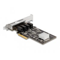 Delock PCI Express x4 Karte 4 x RJ45 Gigabit LAN RTL8111, PCIe, RJ-45, PCIe 2.0, Silber, PC, Windows 10, Windows 11, Windows 8.1