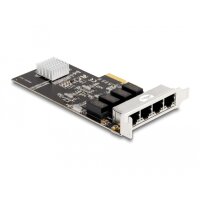 Delock PCI Express x4 Karte 4 x RJ45 Gigabit LAN RTL8111 - PCIe - RJ-45 - PCIe 2.0 - Silber - PC - Windows 10 - Windows 11 - Windows 8.1