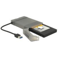 Delock 62742, USB Typ-A, SATA, Schwarz, Grau, 0,15 m, JMS567, 6 Gbit/s
