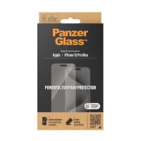 PanzerGlass ® Displayschutz iPhone 15 Pro Max | Classic Fit, Apple, Apple - iPhone 15 Pro Max, Trockene Anwendung, Kratzresistent, Schockresistent, Transparent, 1 Stück(e)