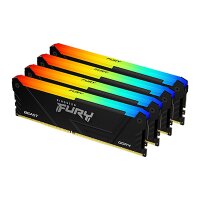 Kingston FURY Beast 128GB 3600MT/s DDR4 CL18 DIMM (4er-Kit) RGB, 128 GB, 4 x 32 GB, DDR4, 288-pin DIMM