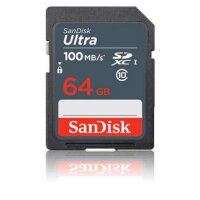 SanDisk Ultra, 64 GB, SDXC, Klasse 10, UHS-I, 100 MB/s,...