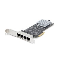 StarTech.com 4-Port 2.5 Gbit PCIe Netzwerkkarte - Intel I225-V - Dual-Port Computer LAN Karte - Multi-Gigabit NIC - PCI Express Server Netzwerkkarte - 2.5G Ethernet Adapter - Eingebaut - Kabelgebunden - PCI Express - Ethernet - 2500 Mbit/s - Schwarz