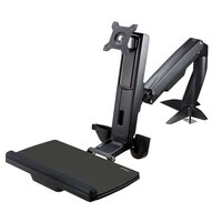 StarTech.com Sitz-Steh Monitorarm - Verstellbarer Sitz-Steh Arbeitsplatz Monitorarm für ein einzelnes 27" VESA Display - Ergonomischer Gelenk Stehpult Konverter mit Tastaturablage - Schwarz - 86,4 cm (34") - 8 kg - Tisch/Bank - 75 x 75,100 x 100 mm - 1,5